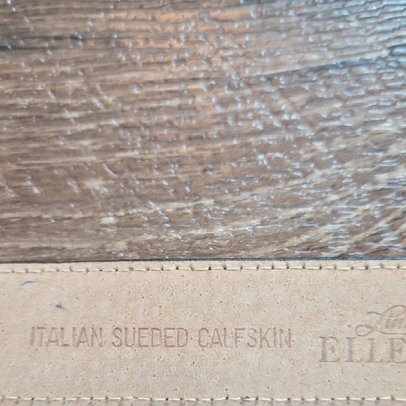 Ellen Tracy Black Italian Sueded Calf Skin Belt With Gold Buckle Women's Large - Picture 4 of 9